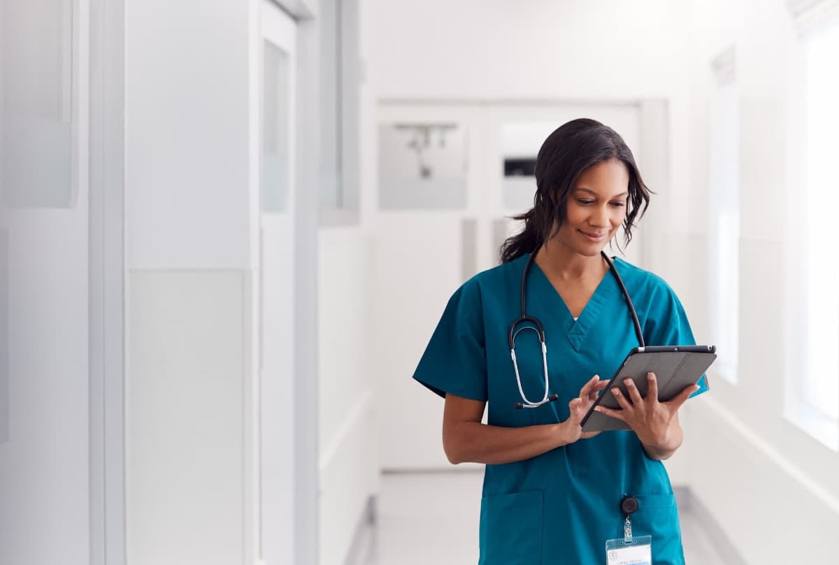 Healthcare professional smiling